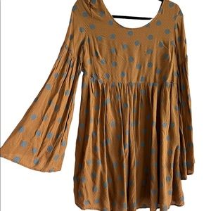 FREE PEOPLE bell sleeve polka dot tunic